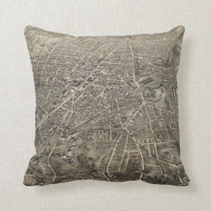 Almofada Mapa pictórico do vintage das MÃES de Worcester