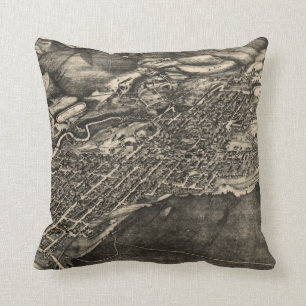 Almofada Mapa pictórico do vintage de Aspen Colorado (1893