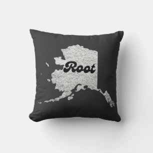 Almofada Mapa Raiz do Estado de Alask Ortográfico Root Map