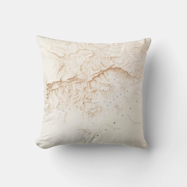 Almofada Mapa topográfico das ruínas de Tebas Poster (Frente)