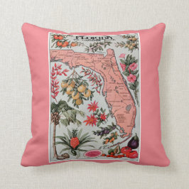 Almofada Mapa Vintage do Travesseiro da Flórida