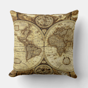 Almofada Mapas lindos do mundo antigo