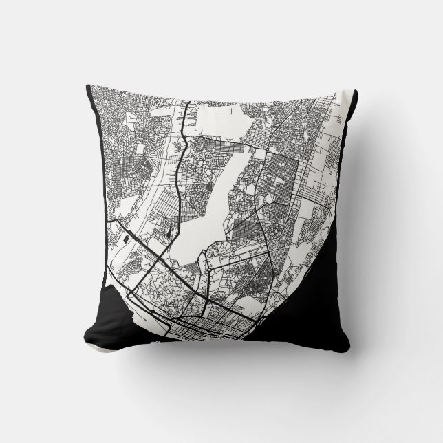 Almofada Maputo Mozambique City Map (Frente)