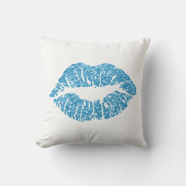Almofada Maquiagem de Lábios de Beijo Azul-Espírito Branco (Frente)