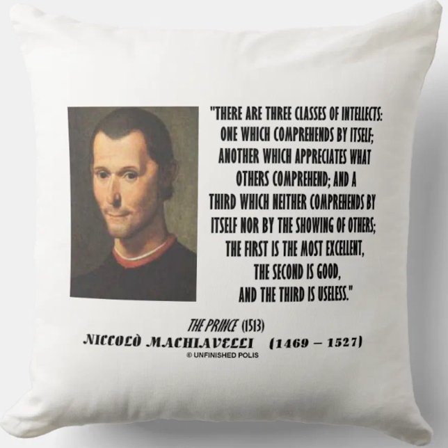 Almofada Maquiavelli Três Classes De Citação Intelectuais (Machiavelli's three classes of intellects quote on this throw pillow for any astute observer)