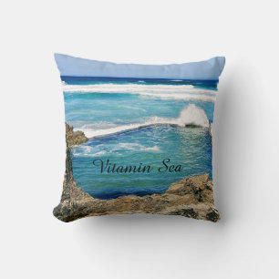 Almofada Mar de Vitamina, ondas saltando sobre rochas