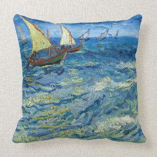Almofada Mar em Saintes-Maries por Vincent van Gogh