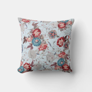 Almofada Maravilha da Manhã Japonesa Glória Vermelha Floral