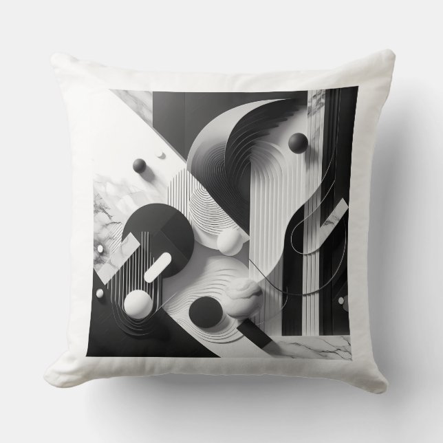 Almofada Marble Echoes of Silent Geometry (Frente)