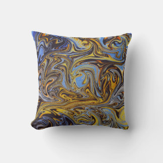 Almofada Marble Forms – Blue & Gold Decorative Pillow