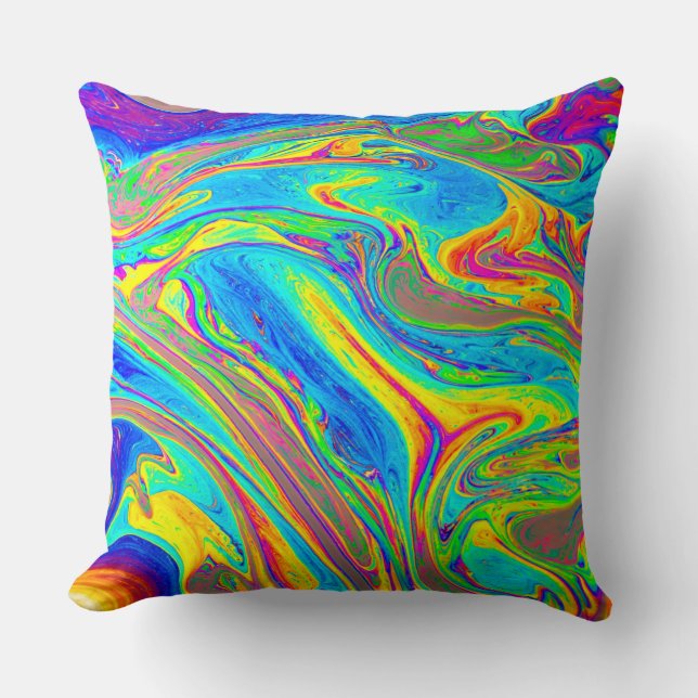Almofada Marble Rainbow Swirls Bright e Beauely (Frente)