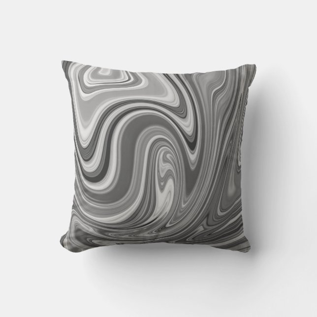 Almofada Marble Swirls Preto e Branco (Frente)