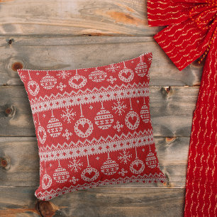 Almofada Marca de Natal do Estilo Nórdico Vermelho