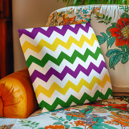 Almofada Mardi Gras Chevron Pattern