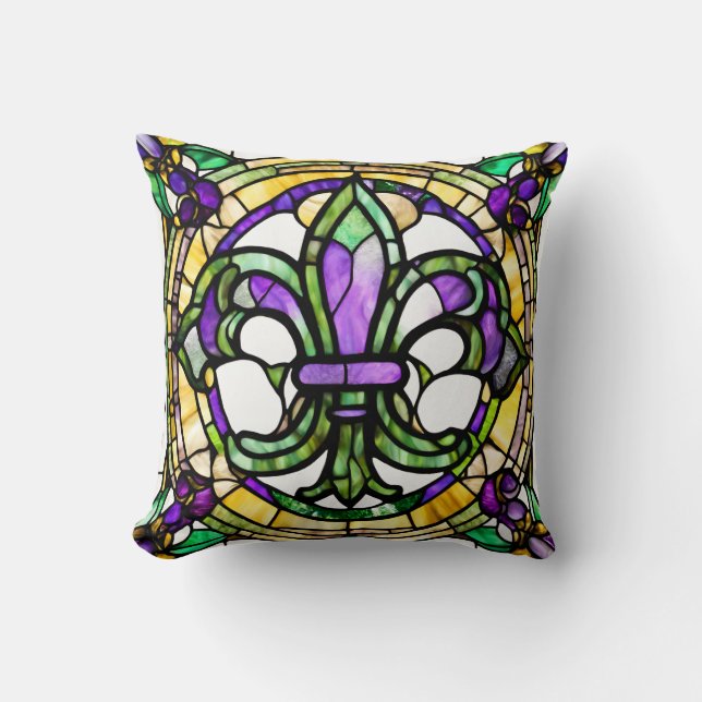 Almofada Mardi Gras Fleur De Lis (Frente)