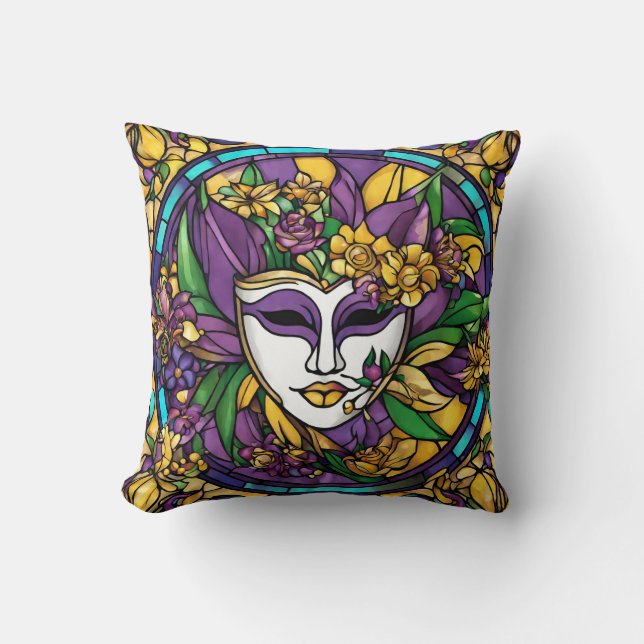 Almofada Mardi Gras Mask (Frente)