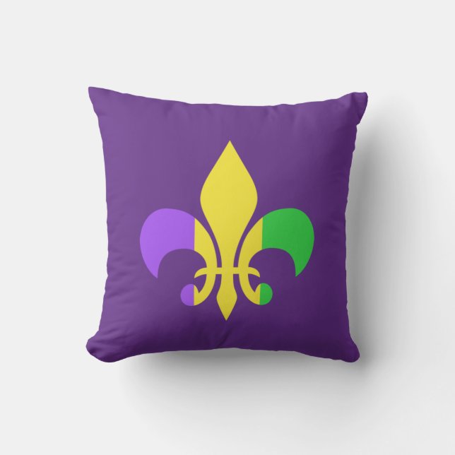 Almofada Mardi Gras New Orleans Louisiana Fleur-de-Lis (Frente)