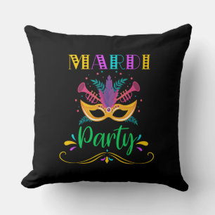 Almofada Mardi Gras Partido Mardi Mascarada Mas colorid