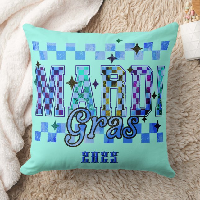 Almofada Mardi Gras Red Black (Cobertor)