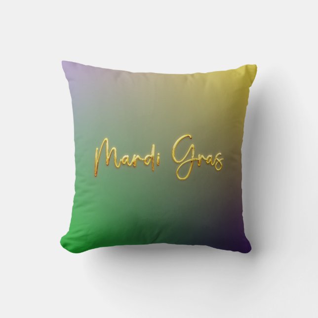 Almofada Mardi Gras Yellow, Purple, Green (Frente)