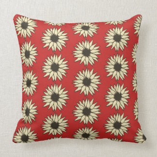 Almofada Maré Girassóis Em Impressão Vermelho De Grande Tam