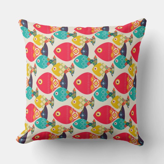 Almofada marfim de peixe geo (Frente)