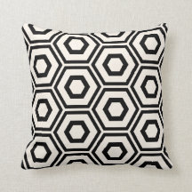 Marfim do teste padrão do hexágono no preto