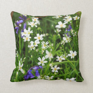 Almofada Margaridas e travesseiro decorativo azul de Bels