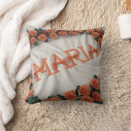 Almofada Maria Personalizada com Rosa Laranja
