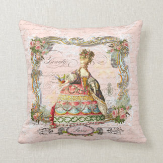 Almofada Marie Antonette Paris e Rosas Rosa