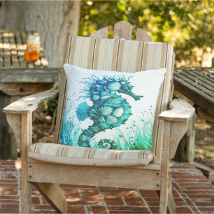 Almofada Marinha Náutica Marinha Aqua Beach Decor Modern