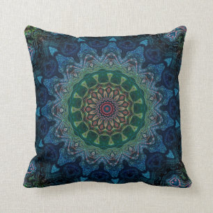 Almofada Marinho azul Bonito Chic Mandala persa floral
