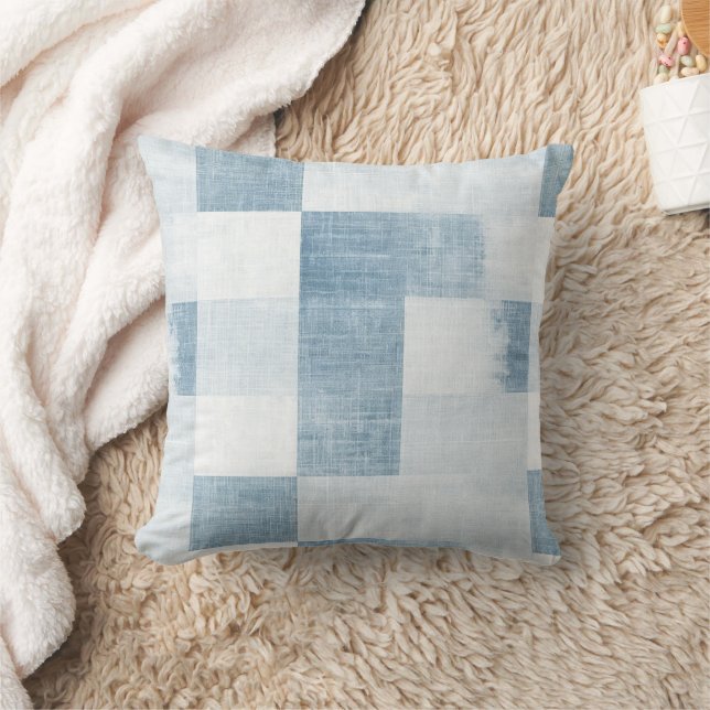 Almofada Marinho Azul Branco Denim Jean Stripes (Cobertor)