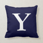 Almofada Marinho Azul Branco Monograma Y Travesseiro decora<br><div class="desc">Marinho Azul Branco Monograma Y Travesseiro decorativo</div>