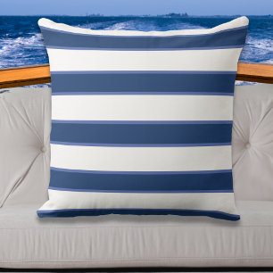 Almofada Marinho Azul, Branco, Náutico Elegante Moderno,