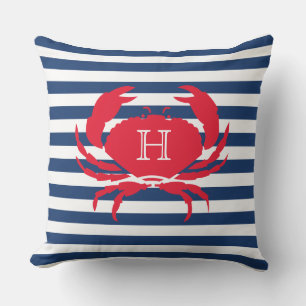 Almofada Marinho Azul, Caranguejo Vermelho, Náutico, Tiras