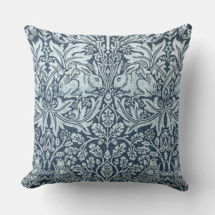 Almofada Marinho Azul Coelho Branco William Morris