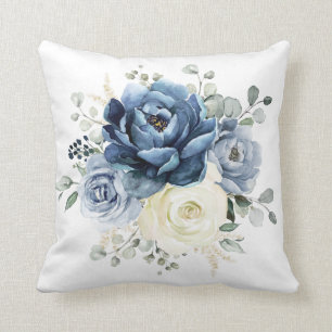 Almofada Marinho Azul Dusty Champanhe Ivory Floral