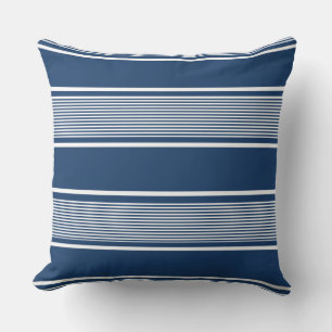 Almofada Marinho Azul e White Multi-Stripe