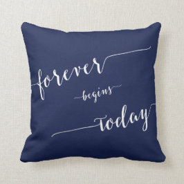 Almofada Marinho Azul Para Sempre Começa Hoje Travesseiros