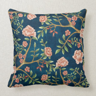 Almofada Marinho Blush Floral Chinoiserie Verde Floral Rosa