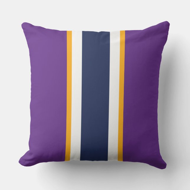 Almofada Marinho Branca, Laranja-Laranja-Roxo-Roxo (Frente)