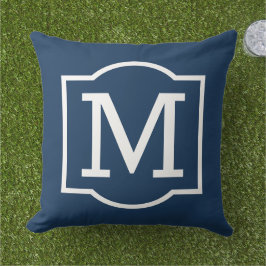 Almofada Marinho Clássico - Letra Monograma Personalizada A