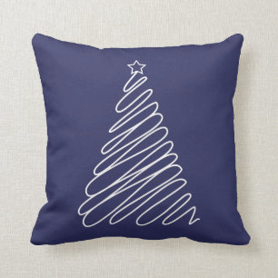 Almofada Marinho de Árvore de Natal Branco Azul