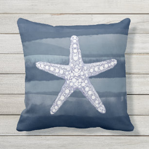 Almofada Marinho de Starfish Travesseiro decorativo branco
