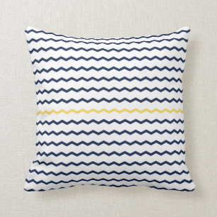 Almofada Marinho e Chevron amarelo