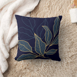Almofada Marinho Elegante Azul Dourado Travesseiro decorat