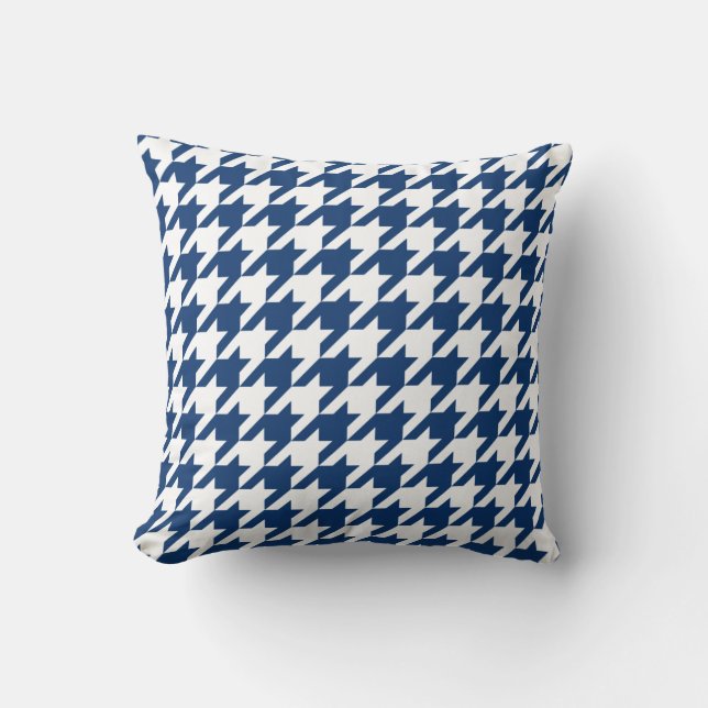 Almofada Marinho Elegante Houndstooth (Frente)