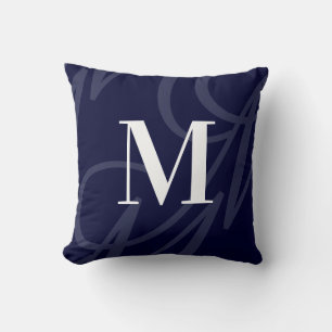 Almofada Marinho Escuro do Elegante Moderno Grande Monogram