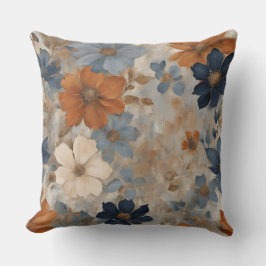 Almofada Marinho Laranja Azul Posto Azul Floral Russo Azul